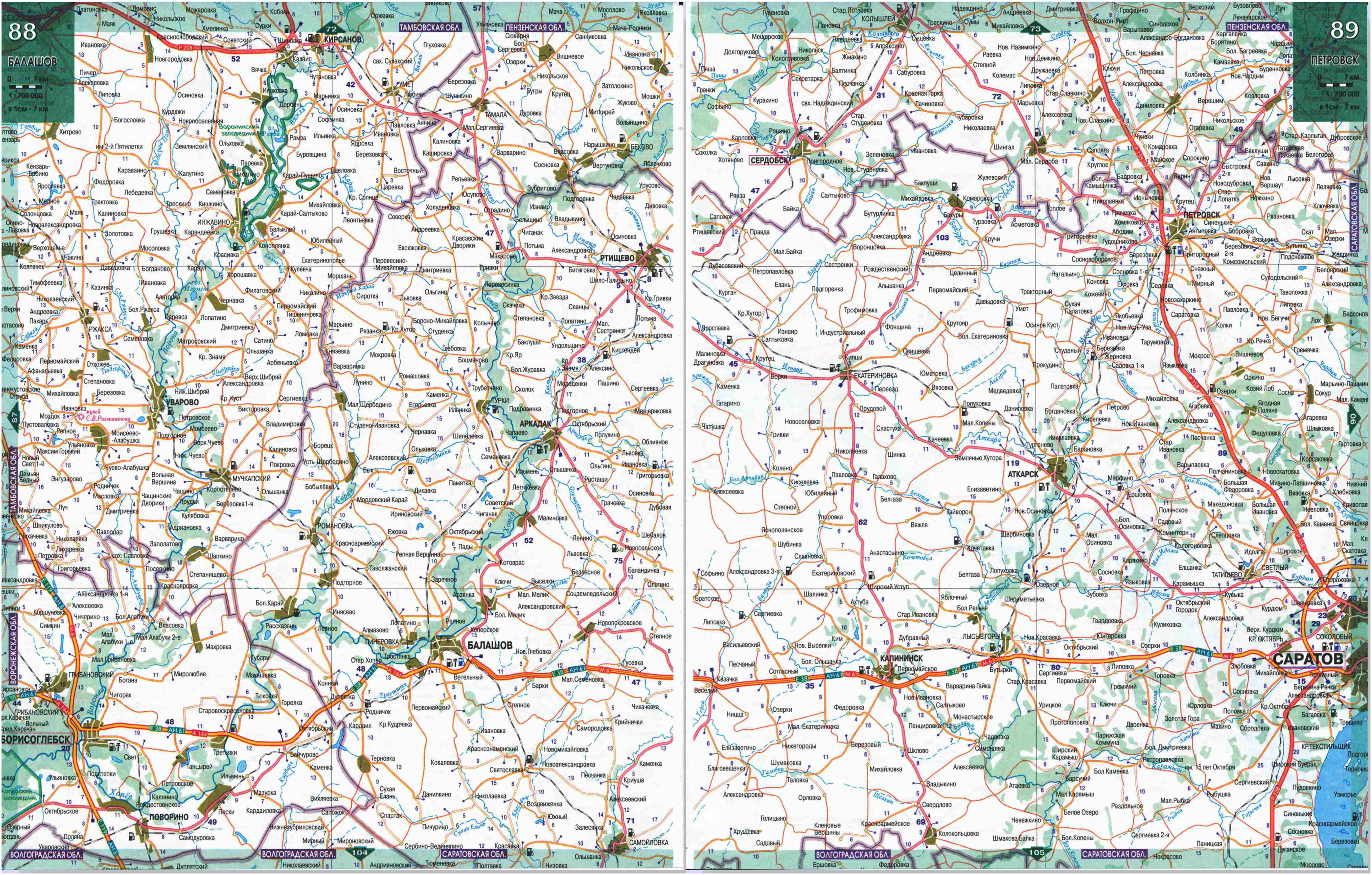 Автомобильные дороги Саратовской области карта